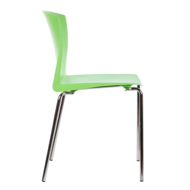 silla verde estructura cromado comedor industrial
