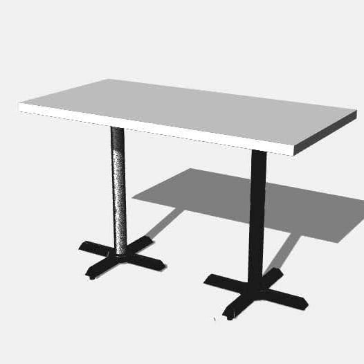 Mesa rectangular para 6 personas blanco y negro 