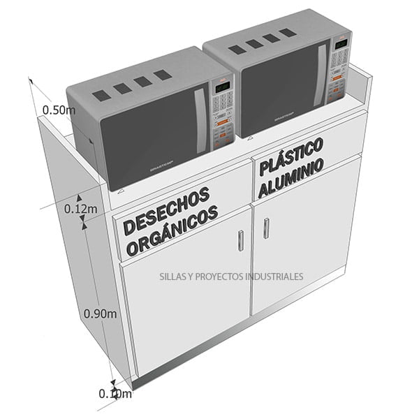 MUEBLE PARA BASURA COMEDORES Y CAFETERIAS