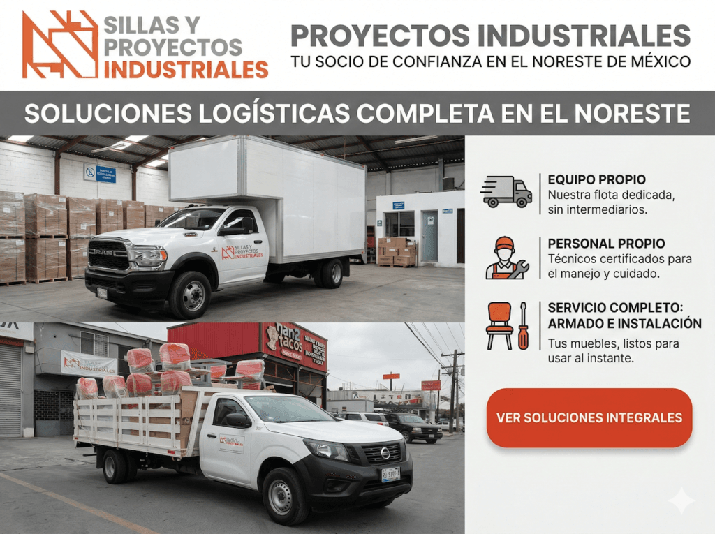 entregas de sillas y mesas a plantas industriales