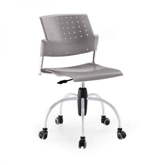 SILLA ARETA GRIS CON RUEDAS USO RUDO