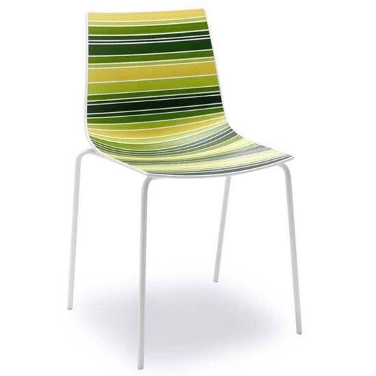 Silla para comedor modelo colorfive verde patas blancas