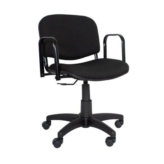 Silla negro tapizado para industria tela