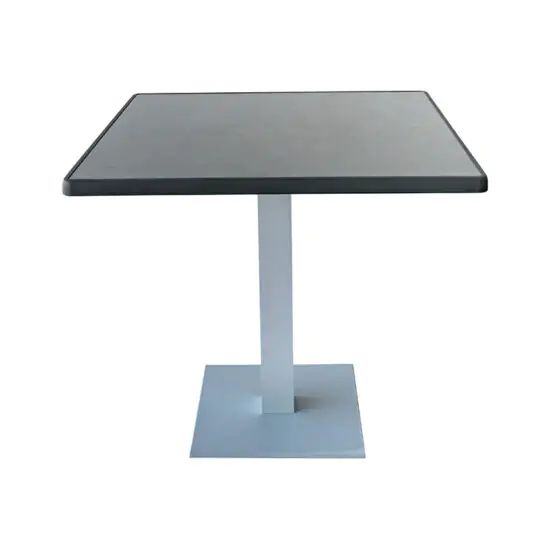 mesa base cuadrada cubierta uso rudo gris