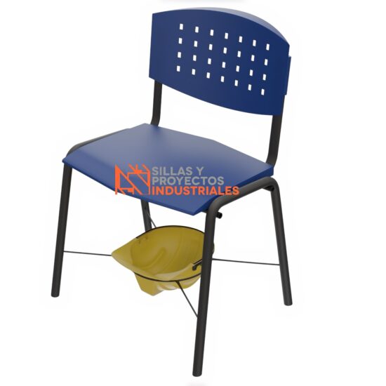 Silla con porta casco para comedores y capacitación
