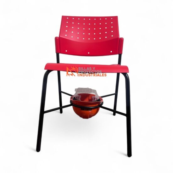 SILLA CON PORTA CASCO PARA EMPLEADOS