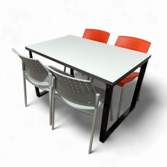 Mesa Eins Metal LP 4 personas +  4 Sillas Aretas SET