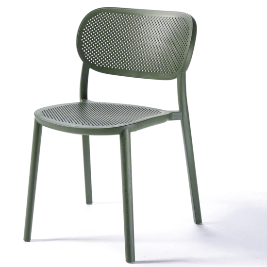 Silla tecnopolimero verde resistente verde