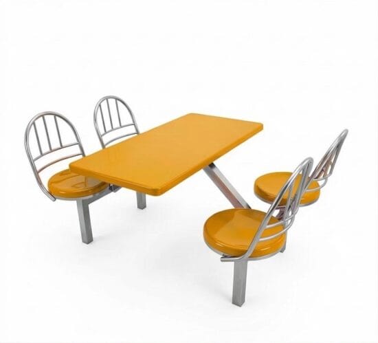 Banca para comedor industrial tipo fast-food de 4 plazas en Monterrey - Sillas y Proyectos Industriales