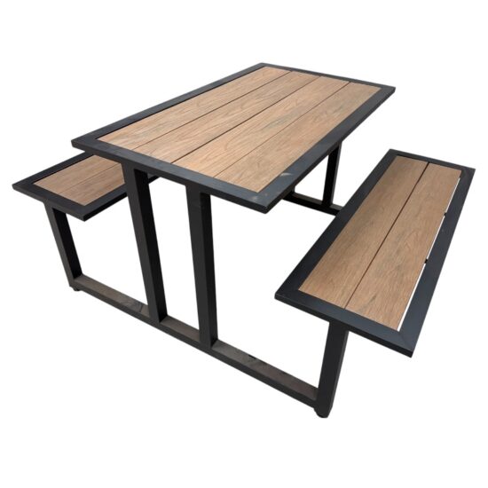 Mesa Industrial de Deck y Acero para 4 Personas – Uso Interior y Exterior