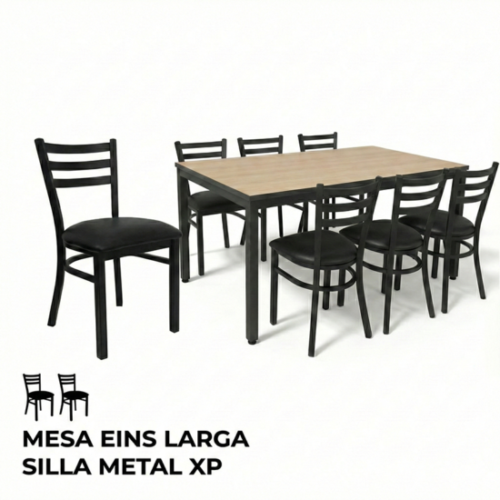 Mesa Eins Metal LP 6 personas + Sillas XP industrial
