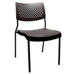 Silla RZ01 uso rudo industrial color negro apilable ergonómica
