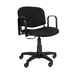 Silla operativa oficina tapiz con apoya brazos en metal  Reforzado