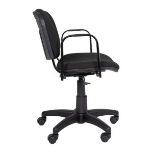 Silla operativa oficina tapiz con apoya brazos en metal  Reforzado - Image 4