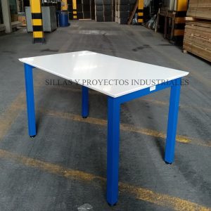 Mesa Fragen Metal SS blanco 4 Personas rectangular