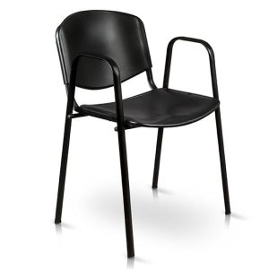 Silla ISO descansa brazos negro multifuncional comedores industriales y cafeterías