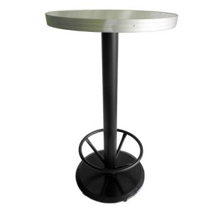 Mesa alta bar circular blanco