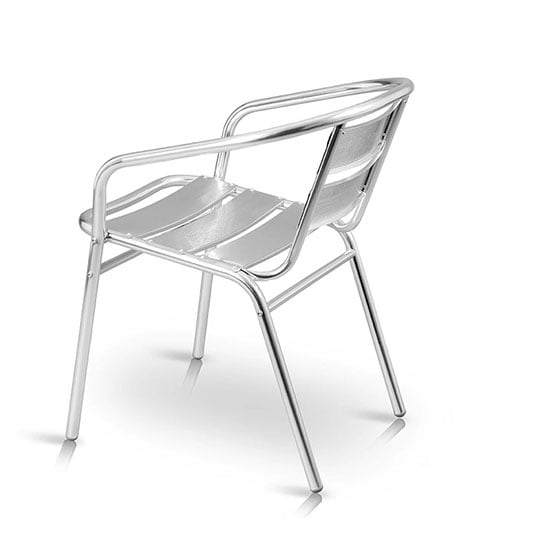 Silla de aluminio anodizado apilable para cafetería y restaurante resistente a la corrosión