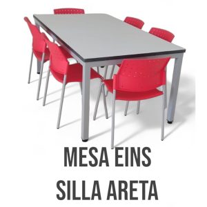 Mesa Eins Metal LP 6 personas + Sillas Aretas SET
