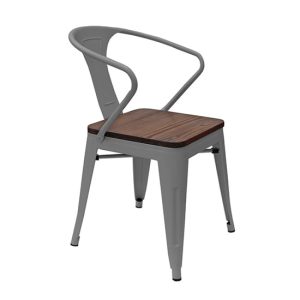 Silla para restaurantes metal y madera vintage  Alexa - Image 3