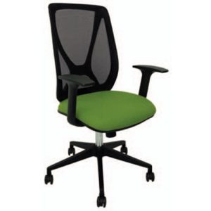 Silla oficina carta verde y negro soft