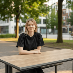 Banca Fast Food "Nogal Industrial" | Cubierta 30mm con Laminado Ralph Wilson® 4 personas - Image 4