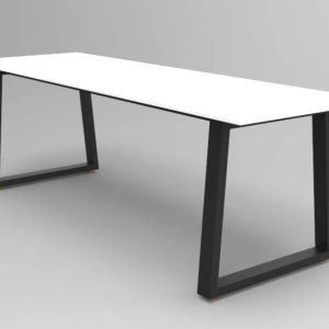 Mesa Fragen Metal SS blanco 6 a 8 Personas TRINEO