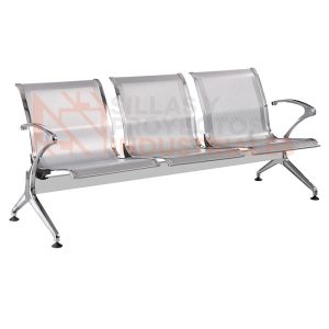 Banca espera 3 plazas metal perforado