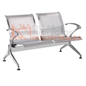 Banca espera 2 plazas metal perforado