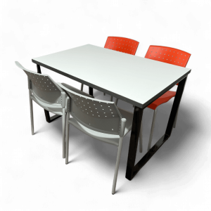 Mesa Eins Metal LP 4 personas + 4 Sillas Aretas SET