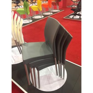 Silla restaurantes y cafeterías plástico apilable RITMO Gris - Image 3