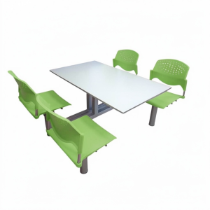 Banca Integral Pola con superficie sólida Novanite para comedor industrial