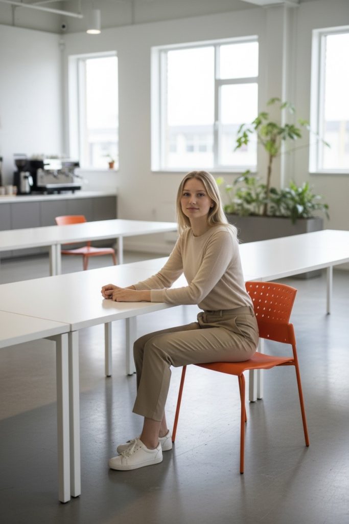 Silla GEN FLOW II Areta 4 patas polipropileno italiano uso rudo 200kg NARANJA