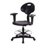 Silla Industrial KX301-SSD Ergonómica en Poliuretano con Aro Cromado y Brazos