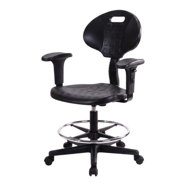 SILLA KX301 SS BRAZOS Silla Industrial KX301-SSD Ergonómica en Poliuretano con Aro Cromado y Brazos