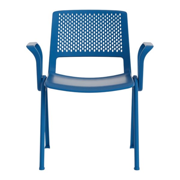 Silla Avanti azul con estructura de metal calibre 16 y respaldo ventilado