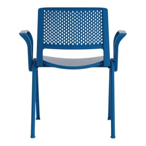 Silla Avanti azul con estructura de metal calibre 16 y respaldo ventilado