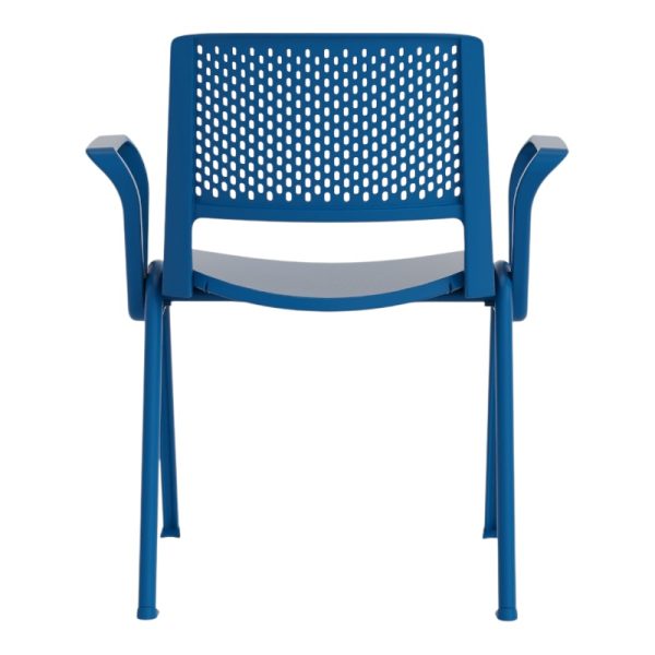 Silla Avanti azul con estructura de metal calibre 16 y respaldo ventilado