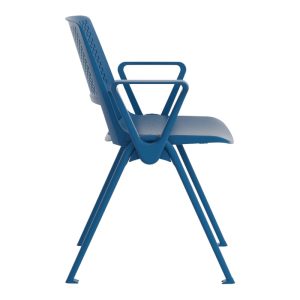 Silla Avanti azul con estructura de metal calibre 16 y respaldo ventilado