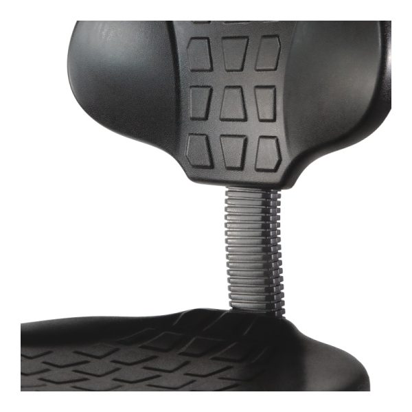 Silla Industrial KX301-SSD Ergonómica en Poliuretano con Aro Cromado y Brazos