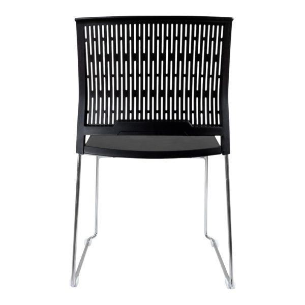 Silla de visita ergonómica Cerdeña en color negro con estructura cromada