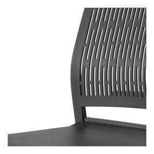 Silla de visita ergonómica Cerdeña en color negro con estructura cromada
