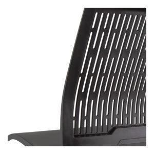 Silla de visita ergonómica Cerdeña en color negro con estructura cromada