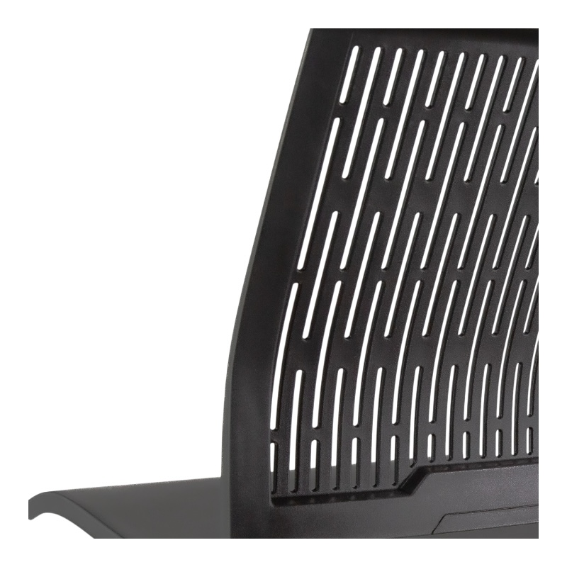 Silla de visita ergonómica Cerdeña en color negro con estructura cromada