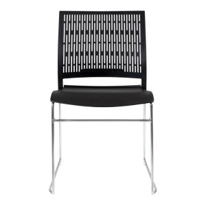 Silla de visita ergonómica Cerdeña en color negro con estructura cromada